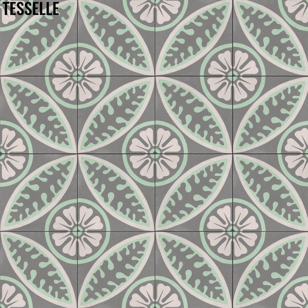 Kalani Rose 8" Square Cement Tile 2