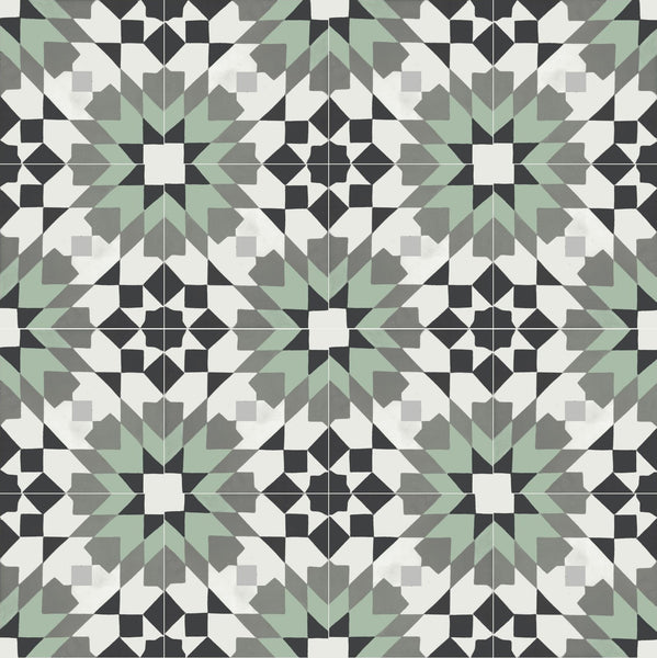 Andalusia Meadow 8" Square Cement Tile 1
