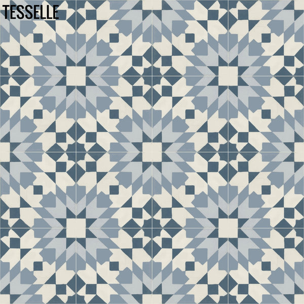 Andalusia Sky 8" Square Cement Tile 4X4