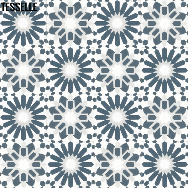 Aquarii-Dusk Indigo 8" Square Cement Tile