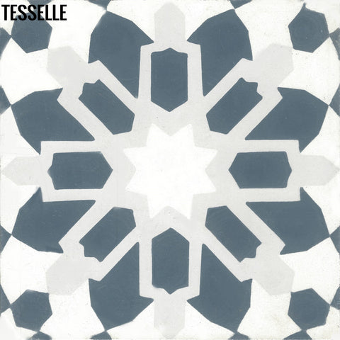 Aquarii-Dawn Indigo 8" Square Cement Tile