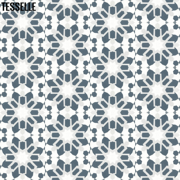 Aquarii-Dawn Indigo 8" Square Cement Tile Half Drop