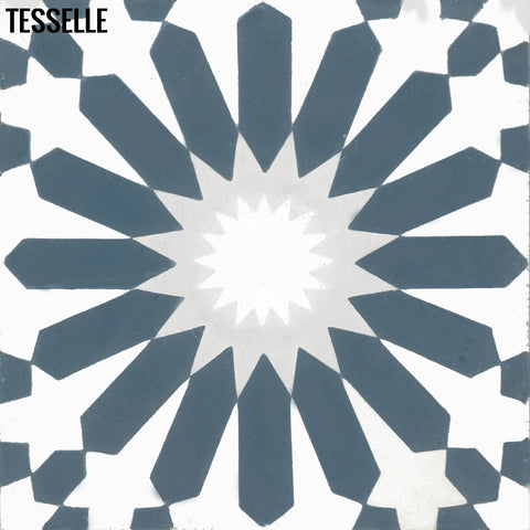 Aquarii-Dusk Indigo 8" Square Cement Tile