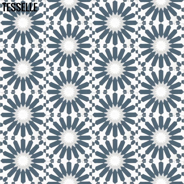 Aquarii-Dusk Indigo 8" Square Cement Tile
