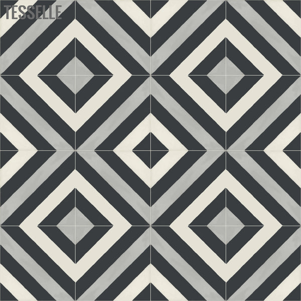 Bande Shade 8" Square Cement Tile 4x4
