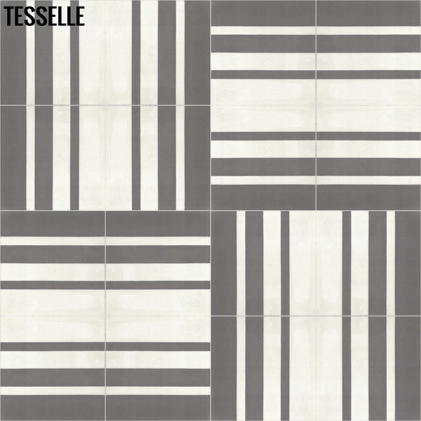 Barcode Shadow 9x8" Hexagonal Cement Tile Layout 1