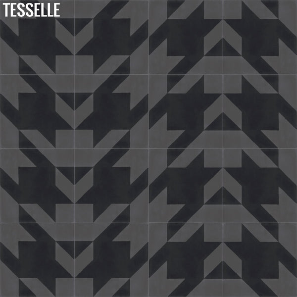 Baskerville Flannel 8" Square Cement Tile Layout 2