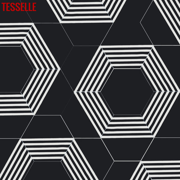 Belvedere Abbey 9x8" Hexagonal Cement Tile