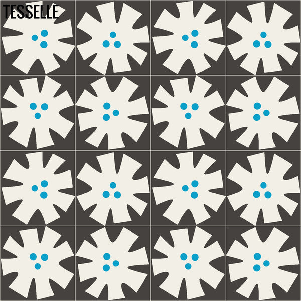 Products Tapa Blue Flower 8" Square Cement Tile by Shag 1
