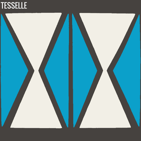Tapa Blue Montage - 8" Square Cement Tiles by Shag Hourglass