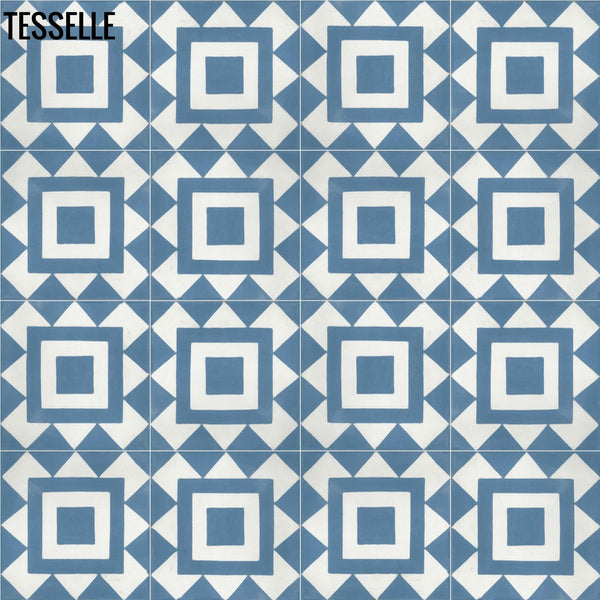 Bolton Cobalt 8" Square Cement Tile 1