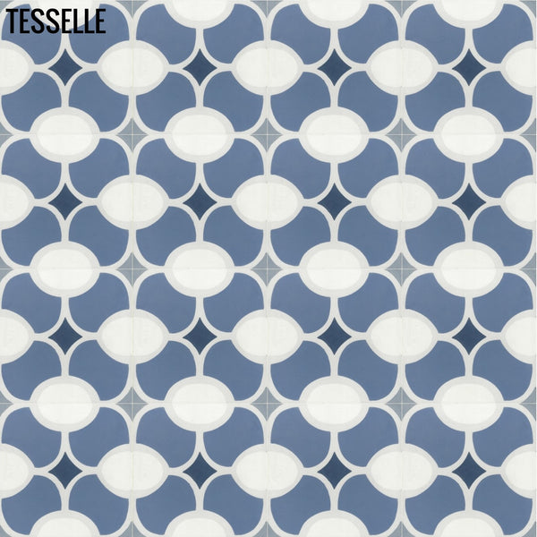Cabrillo Oceano 8" Square Cement Tile repeat