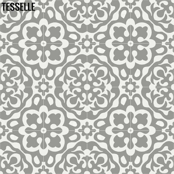Calais Silveri 8" Square Cement Tile 1