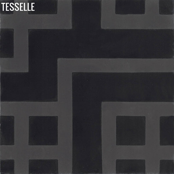 Circuit 8"x8" Square Cement Tile - Sterling