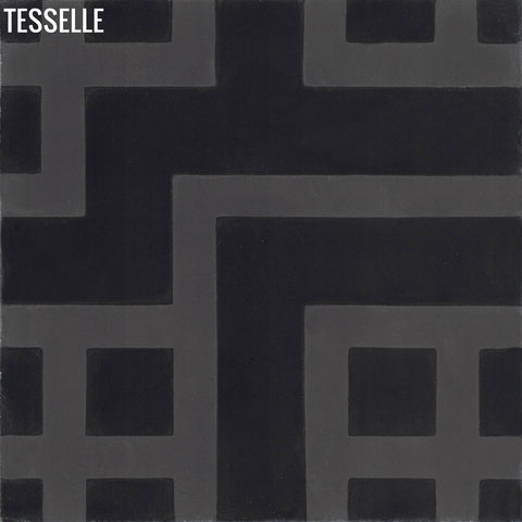 Circuit 8"x8" Square Cement Tile - Sterling