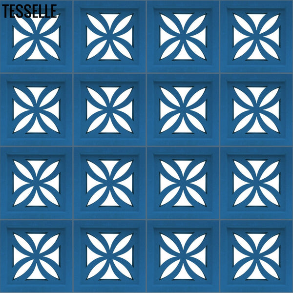Clover River Blue 7.5" Cement Breeze Block Layout