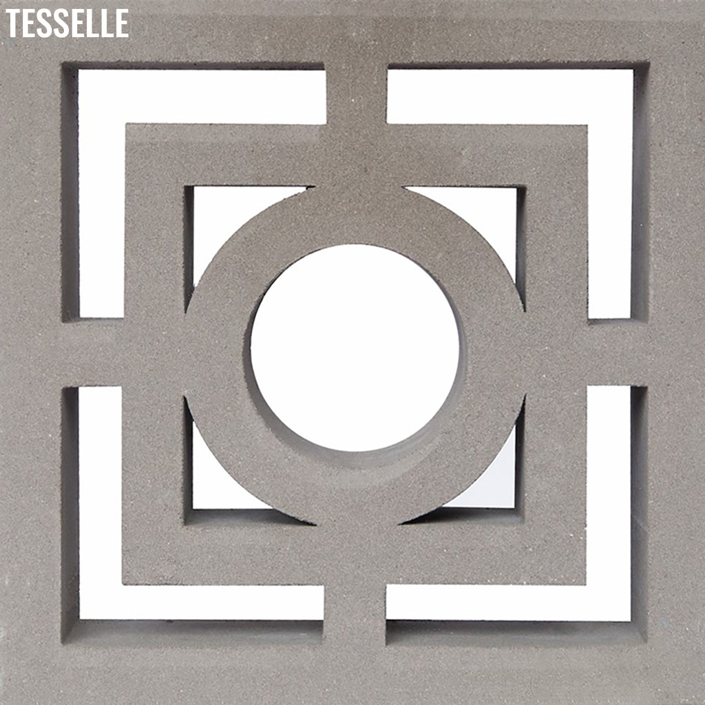 Concentric Natural Cement 11.4" Cement Breeze Block | Grey