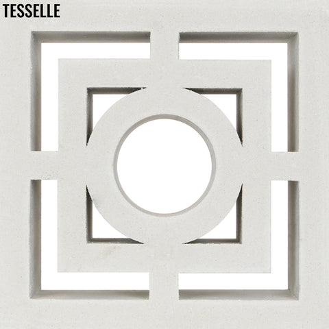 Concentric Lily White 11.4" Cement Breeze Block