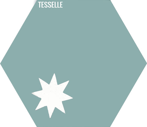 Cosmos Omega Cactus 9x8" Hexagonal Cement Tile