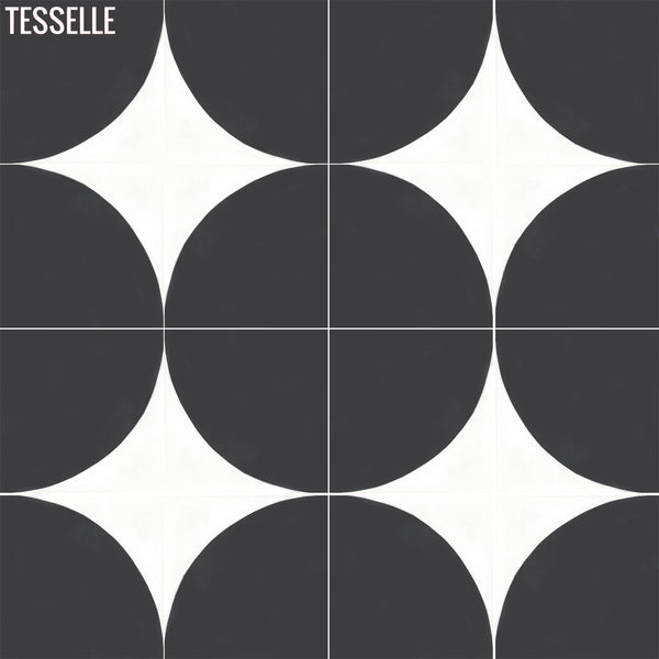 Crescent Shadow 8" Square Cement Tile 1