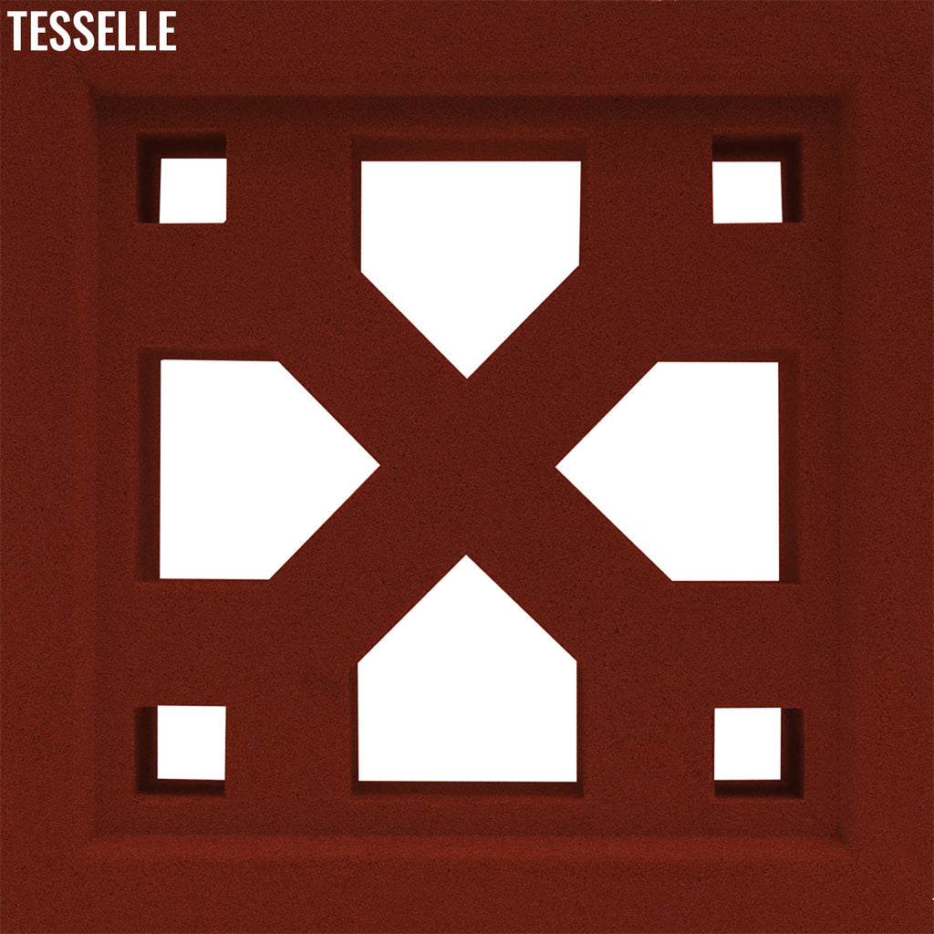 Crossing Scarlet Red 7.5" Cement Breeze Block