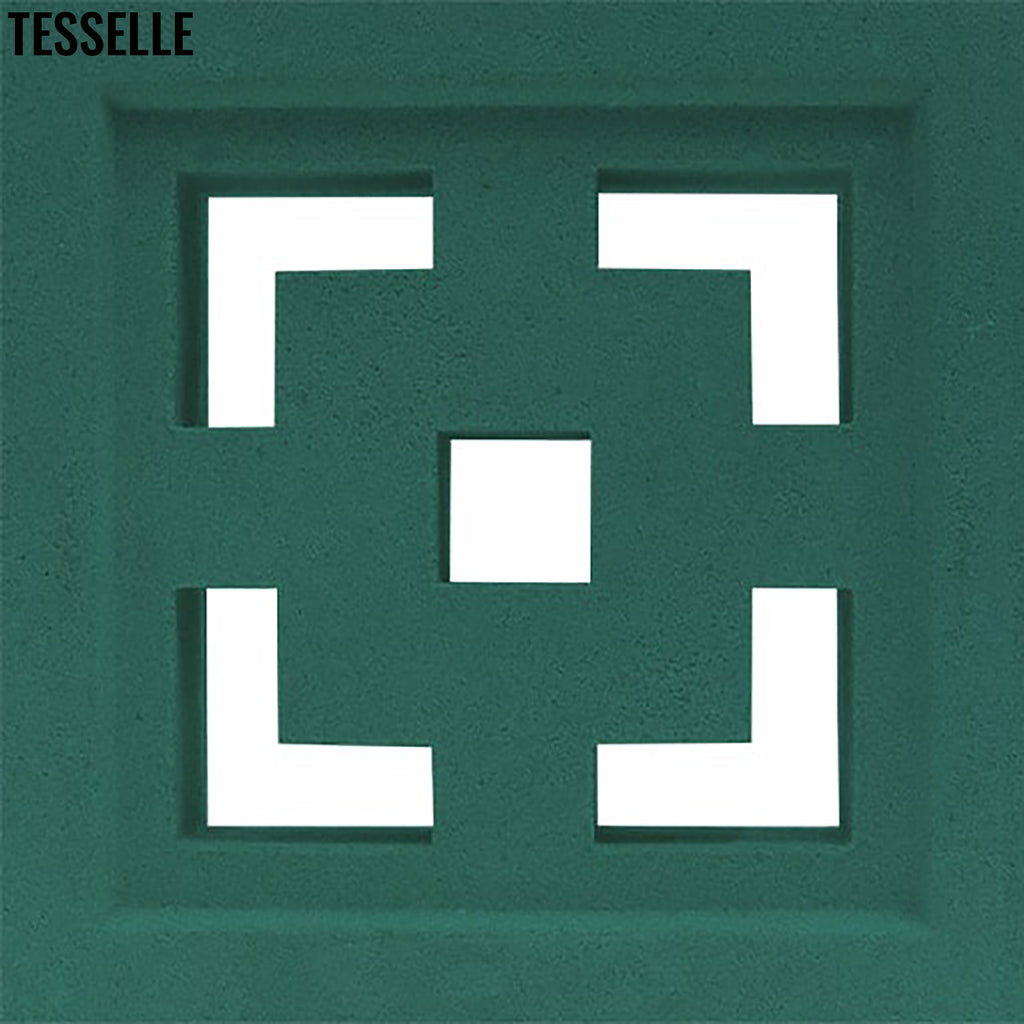 Crossroads Jade Green 7.5" Cement Breeze Block 1