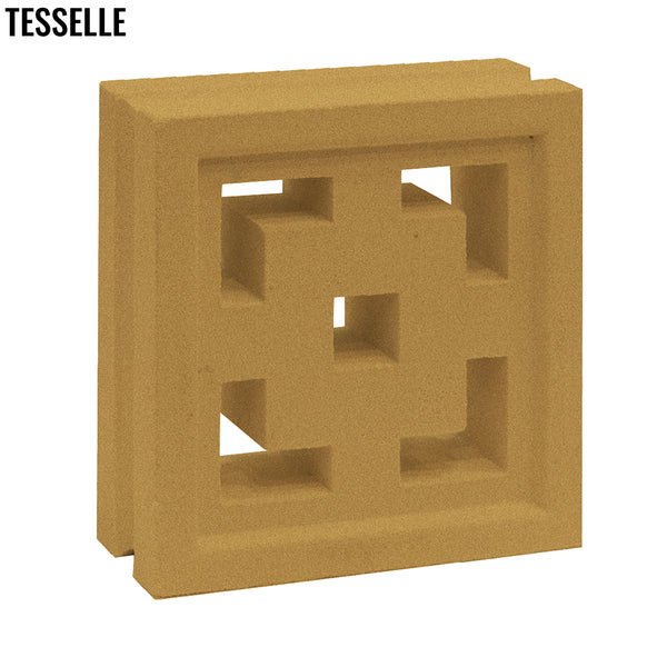 Crossroads Saffron Yellow 7.5" Cement Breeze Block 1