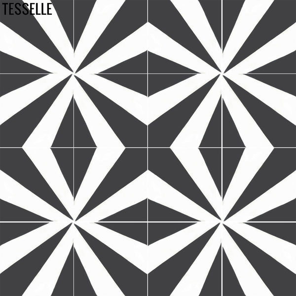 Diamante Nera 8" Square Cement Tile 1