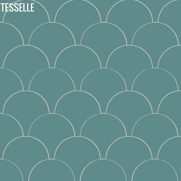 Echelle Agave 8"x8" Fish Scale Cement Tiles Repeat