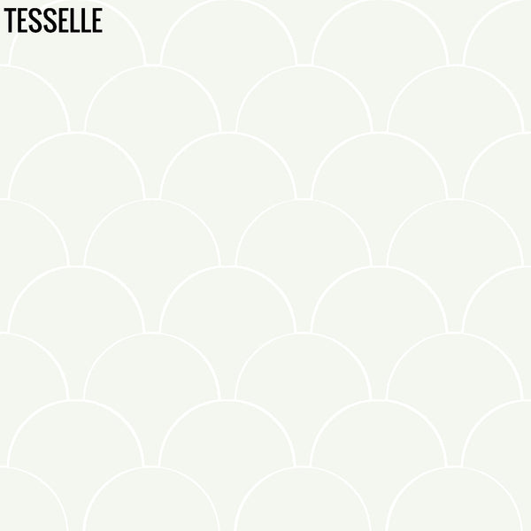 Echelle Cotton 8"x8" Fish Scale Shaped Cement Tile Media 3 of 3        EchelleCottonNew
