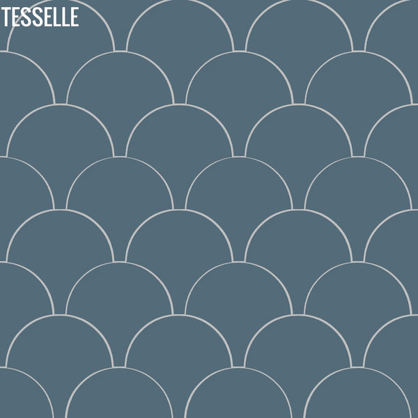 Echelle Ocean 8"x8" Fish Scale Shaped Cement Tile