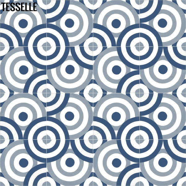 Eclipse Cobalt 8" Square Cement Tile 2