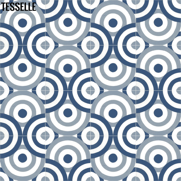 Eclipse Cobalt 8" Square Cement Tile 3