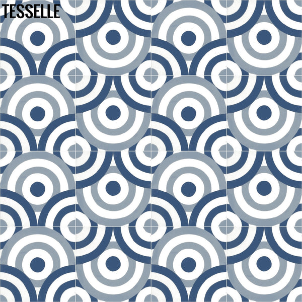 Eclipse Cobalt 8" Square Cement Tile 4