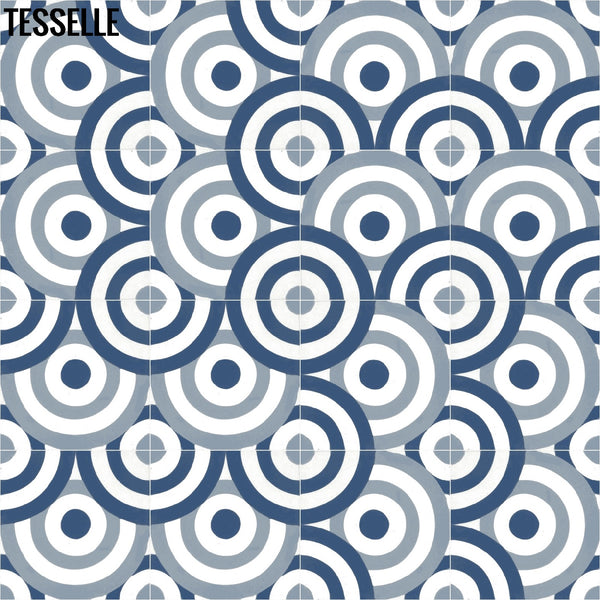 Eclipse Cobalt 8" Square Cement Tile 5