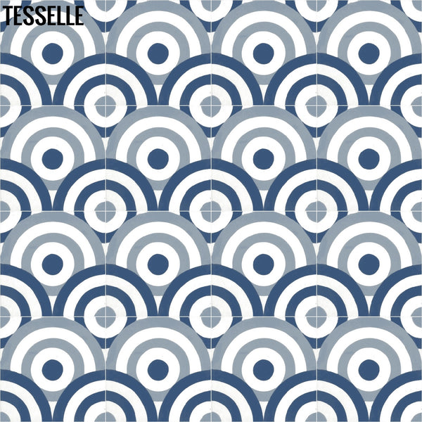 Eclipse Cobalt 8" Square Cement Tile 1