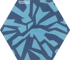 Facets 9"x8" Hexagonal Cement Tile - Reflection