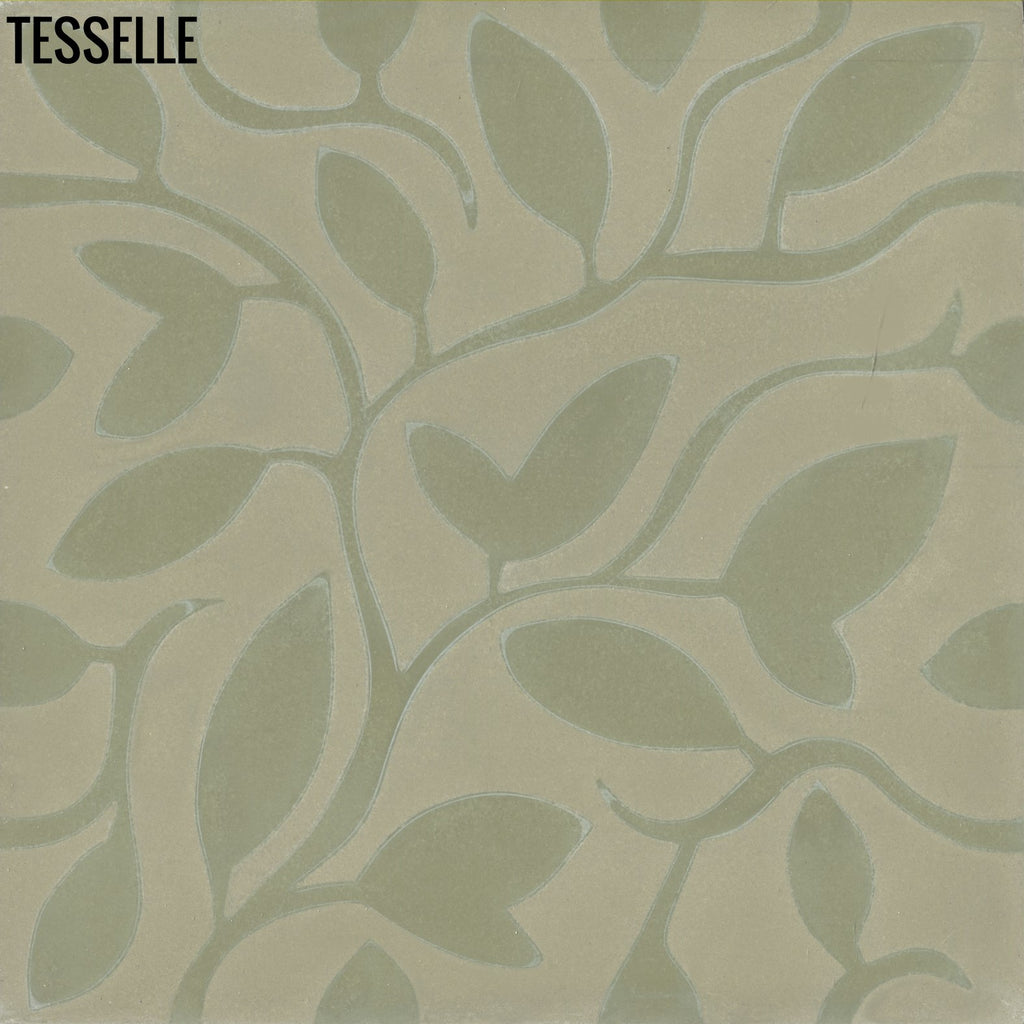 Fine Vine Verde 8" Square Cement Tile