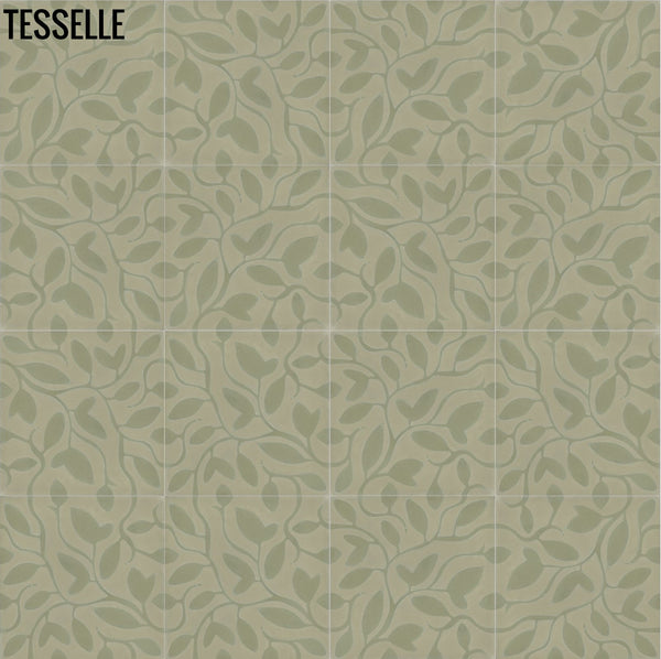 Fine Vine Verde 8" Square Cement Tile Repeat