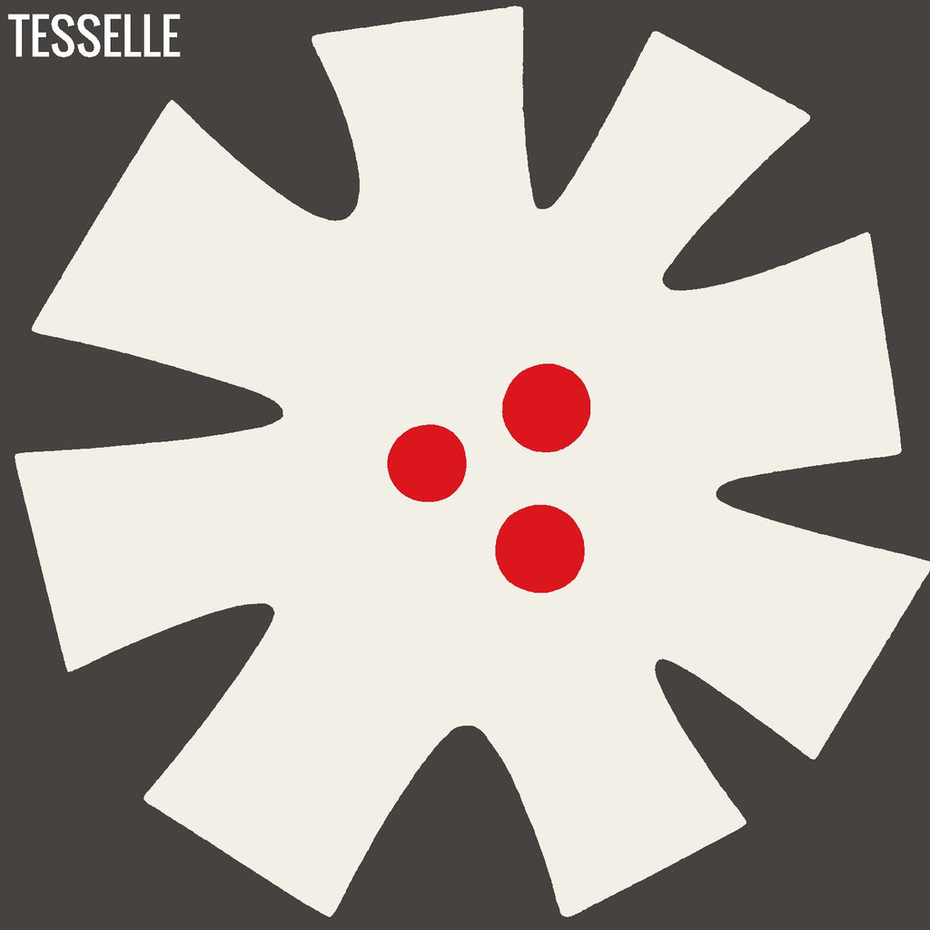 Tapa Flame Flower 8" Square Cement Tile by Shag