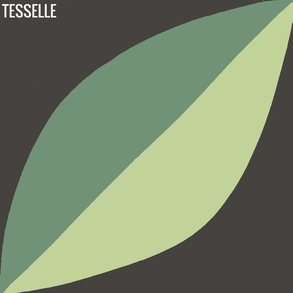Tapa Green Montage - 8" Square Cement Tiles by Shag Largeleaf