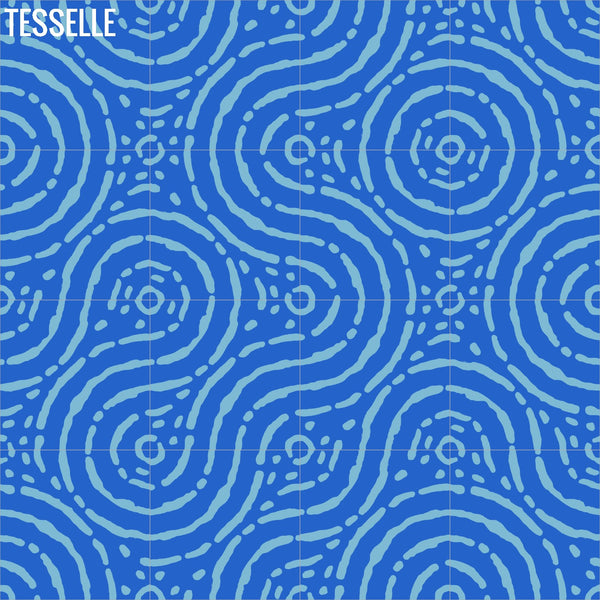 Grotta Azzurra 8" Square Cement Tile Random