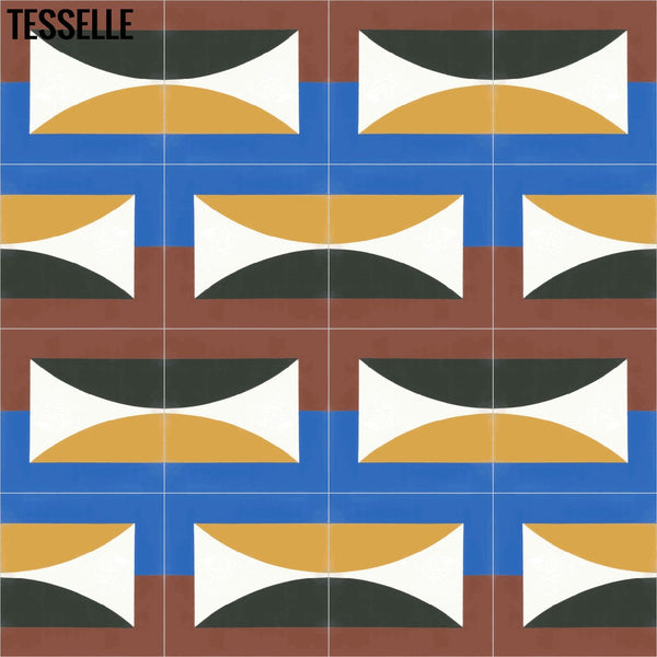 Hedge Equinox 8" Square Cement Tile by Jim Isermann Layout 2
