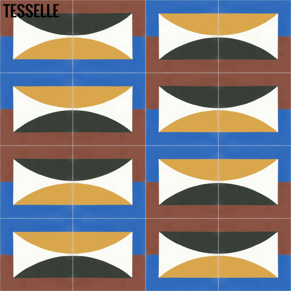 Hedge Equinox 8" Square Cement Tile by Jim Isermann Layout8