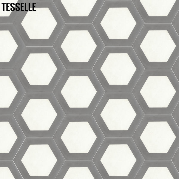 Honeycomb Boulder 9x8" Hexagonal Cement Tile 32"