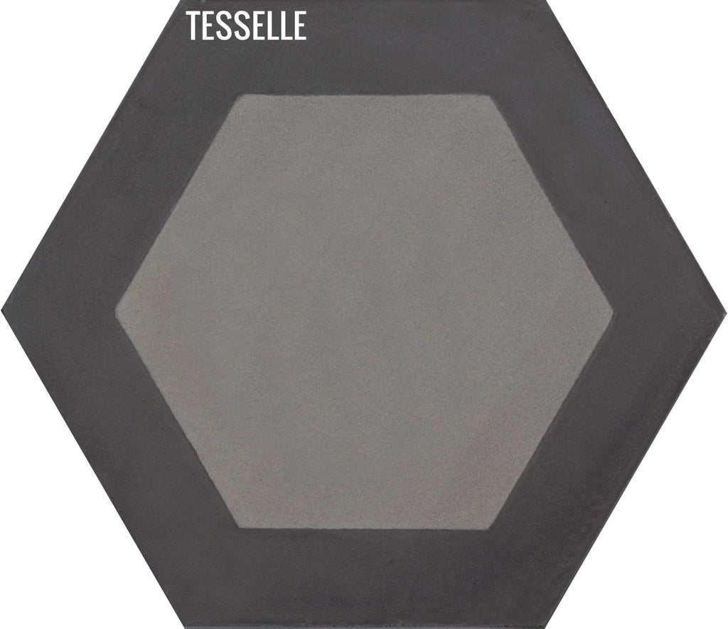 Honeycomb Flint 9x8" Hexagonal Cement Tile