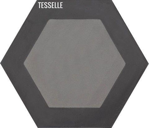 Honeycomb Flint 9x8" Hexagonal Cement Tile