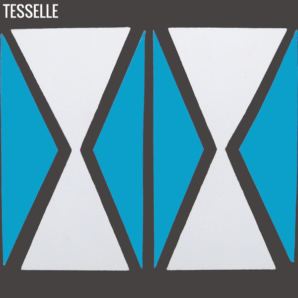 Tapa Blue Hourglass 8" Square Cement Tile by Shag