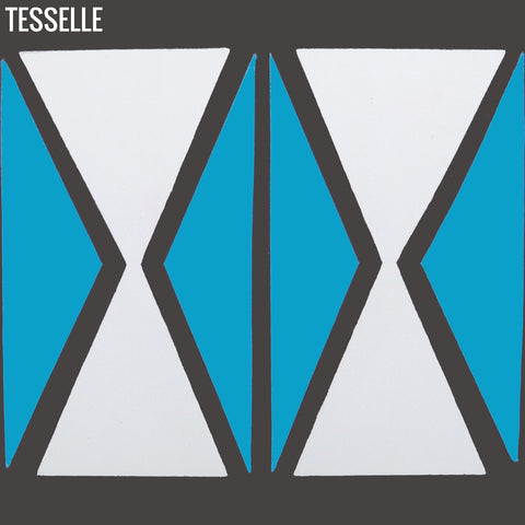 Tapa Blue Hourglass 8" Square Cement Tile by Shag
