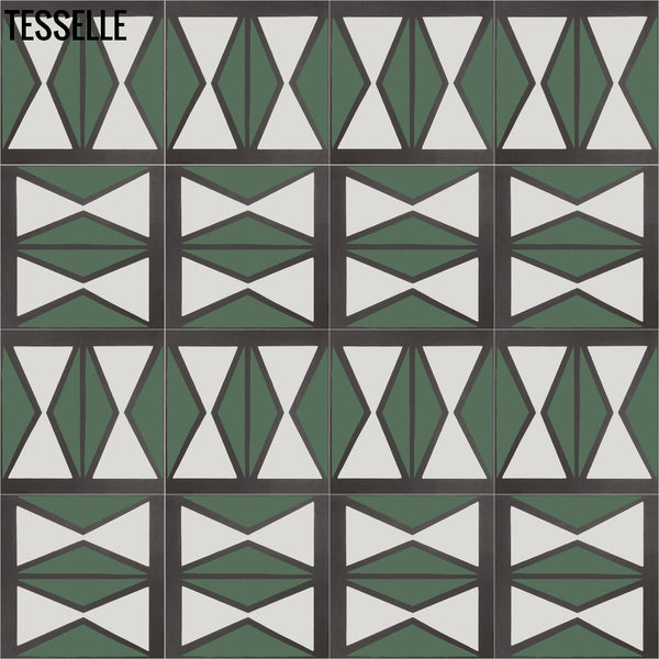Products Tapa Green Hourglass 8" Square Cement Tile by Shag 3